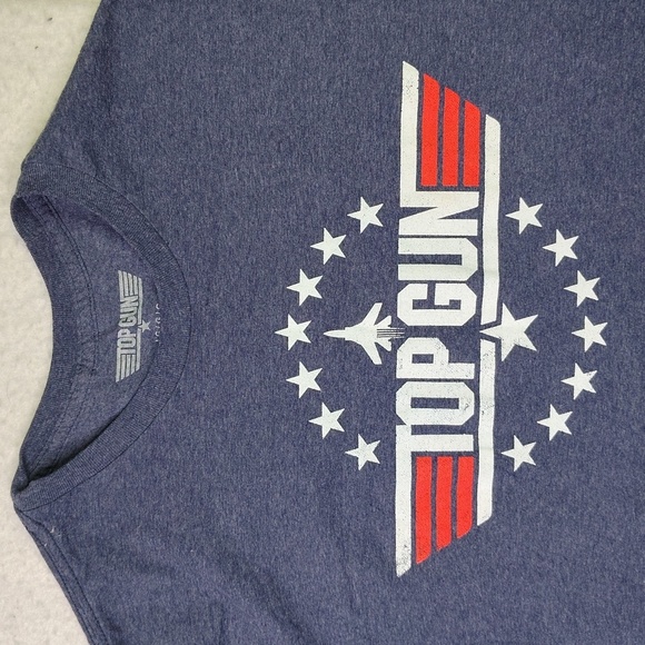 Top Gun Graphic T-Shirt Size Large Blue Official Paramount Heather Short Sleeve - Picture 4 of 8